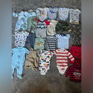 Baby boy clothes haul. All sized 3-6 months.